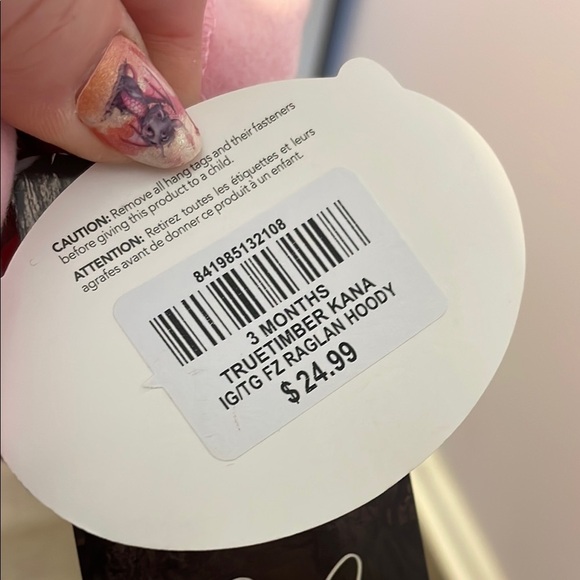 Bass Pro Shop Outdoor Kids True Timber Raglan Pink and Camo Hoodie Zip size 3M - Picture 4 of 12